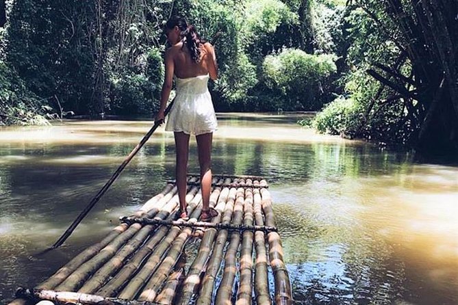 Authentic Jamaican Bamboo Rafting Tour from Montego Bay - Boarding a 30-foot bamboo raft