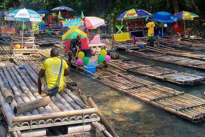 Bamboo Rafting with Limestone Massage and Private Pick up - Boarding a bamboo raft near Lethe