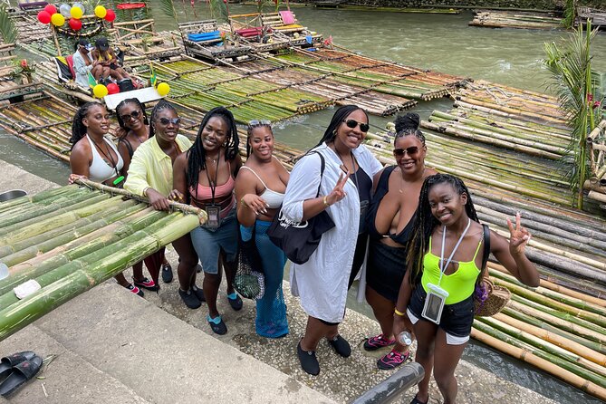 Bamboo Rafting with Limestone Massage from Montego Bay - Settling onto the bamboo raft
