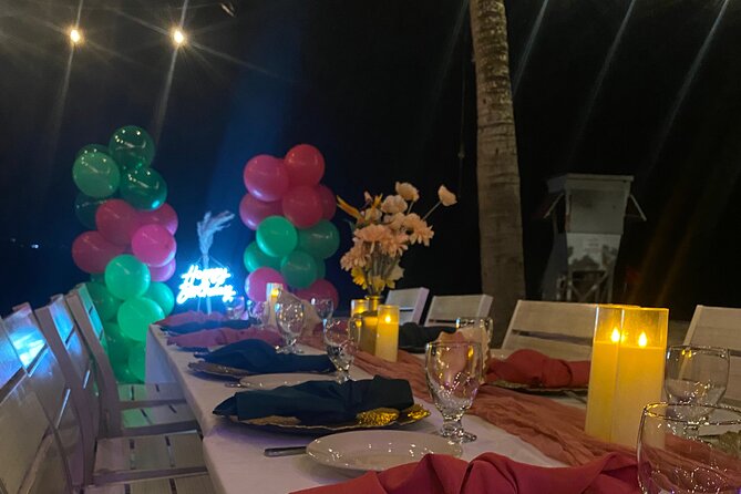 Birthday Dinner On Beach In Montego Bay Jamaica - Arriving at a private birthday table in Montego Bay