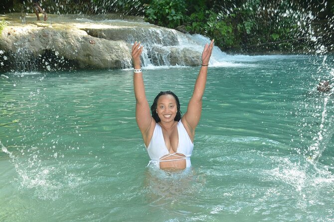 Blue Hole and Bamboo Rafting Ocho Rios - Rope swings and cliff jumps, with room to choose