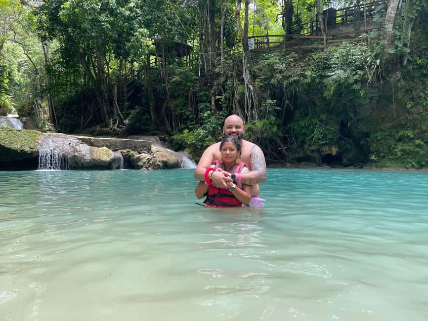Blue Hole, Secret Falls, River Tubing and Dunn's River Falls - Cool Blue Hole: swimming, jumps, and rope swings