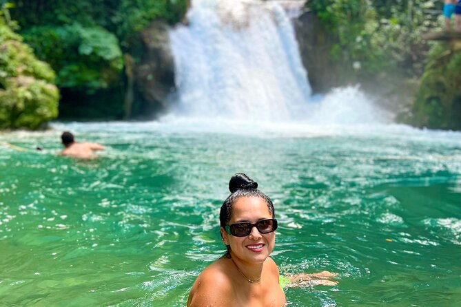 Blue Hole Waterfalls and Bamboo Rafting with Transportation - Calypso rafting adds a gentler water break