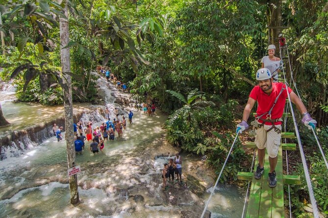 Dunns River Falls, Zipline, Bamboo Rafting, Horseback Ride Tour - Four Jamaican activities in one long day