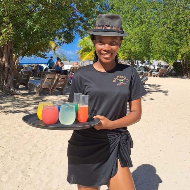 Falmouth: Bamboo Beach Club & Dunn's River Falls - From active climb to Bamboo Beach Club