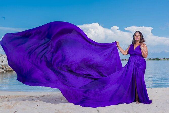 Flying Dress Photoshoot at Doctors Cave Beach Montego Bay Jamaica - What happens during the 45-minute session