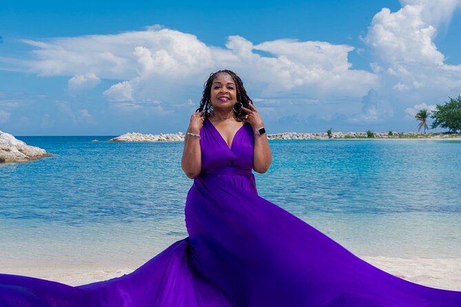 Flying Dress Photoshoot at Doctors Cave Beach Montego Bay Jamaica - Austin, Martin, and the personal service