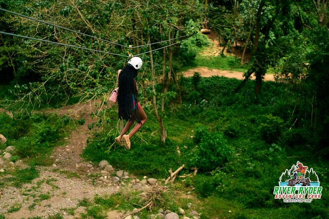 Full Package & Park Access at River Ryder Park Kingston Jamaica - Ziplining adds a quick burst of height