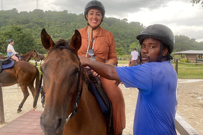 Great River Rafting Limestone Foot Massage and Horseback Rides From Montego Bay - From river calm to Sandy Bay horseback riding