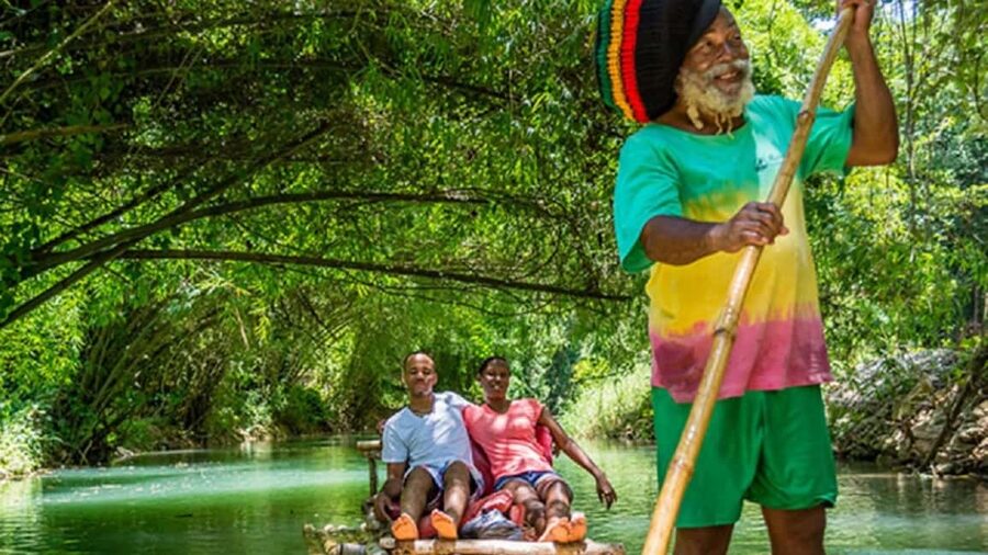 Jamaica: Bamboo Rafting on the Martha Brae - A bamboo raft made for slow travel