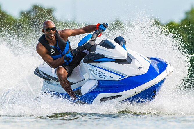 Jetski Water Activity And Beach From Montego Bay - The safety briefing and first turn on the JetSkii