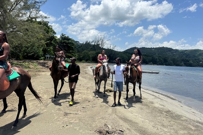 Montego Bay Beach Horseback Riding Tour - From the mounting area to the golden sand