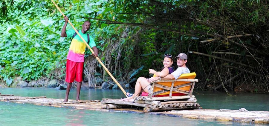 Montego Bay, Jamaica: Bamboo Rafting with Foot Massage - What the bamboo raft ride feels like