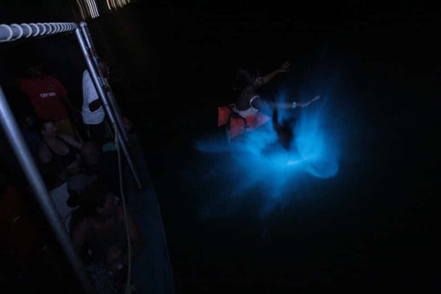 Montego Bay: Luminous Lagoon Evening Boat Tour - Boarding the evening boat at the lagoon