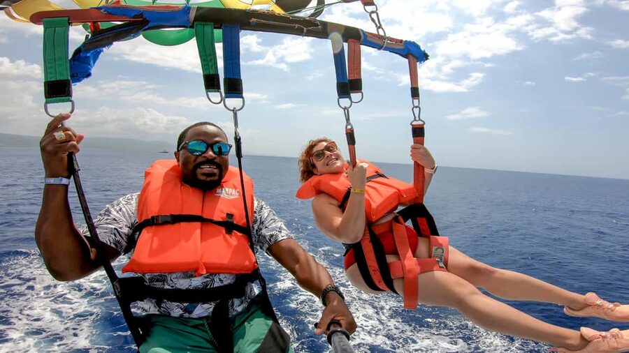 Montego Bay: Parasailing and Jet Ski Combo with Pickup - Parasailing above Montego Bay for ten quiet minutes