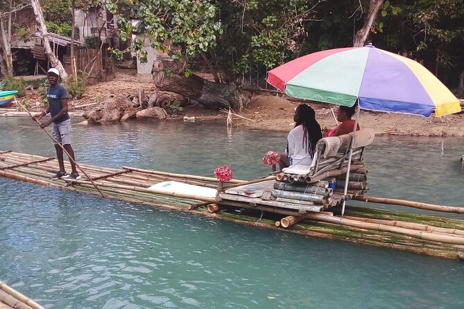 Private River Bamboo Rafting Activity in Ocho Rios Jamaica - Boarding the bamboo raft