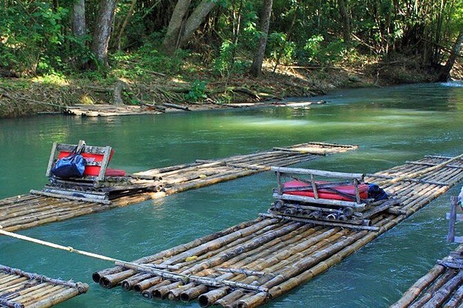 Royal Bamboo Rafting Adventure - Settling onto the decorated bamboo raft