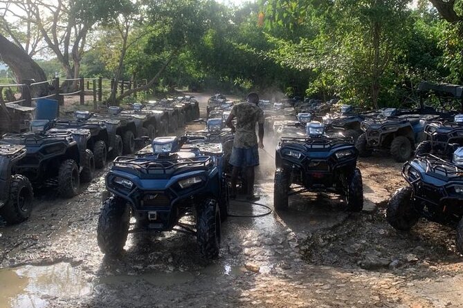 Zipline, Horseback Ride, ATV and Catamaran from Montego Bay - Taking an ATV into the countryside
